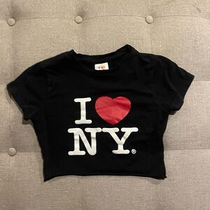 I Love NY Black Cropped T-Shirt